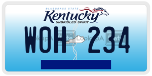 W0H234  license plate in KY