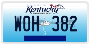 W0H382  license plate in KY