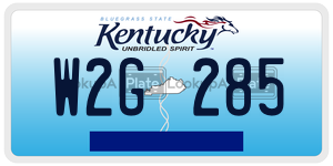 W2G285  license plate in KY