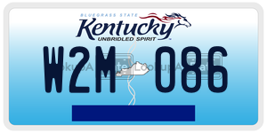 W2M086  license plate in KY