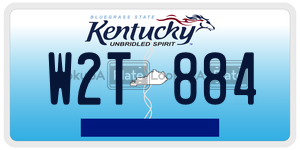W2T884  license plate in KY