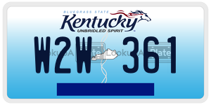 W2W361  license plate in KY
