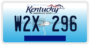 W2X296  license plate in KY
