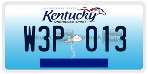 W3P013  license plate in KY