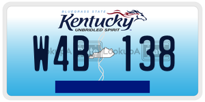 W4B138  license plate in KY