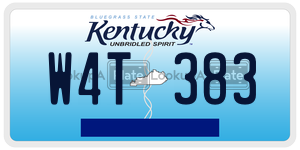 W4T383  license plate in KY
