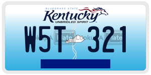W5T321  license plate in KY