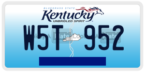 W5T952  license plate in KY