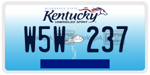 W5W237  license plate in KY