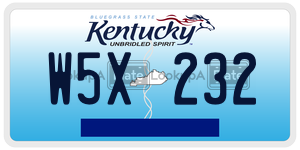W5X232  license plate in KY