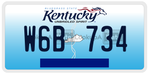 W6B734  license plate in KY