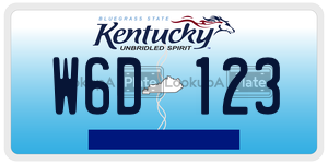 W6D123  license plate in KY