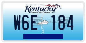 W6E184  license plate in KY