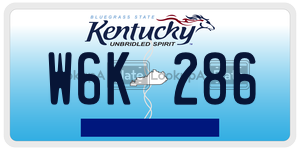 W6K286  license plate in KY