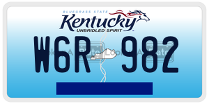 W6R982  license plate in KY