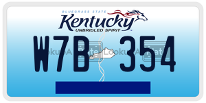 W7B354  license plate in KY