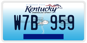 W7B959  license plate in KY
