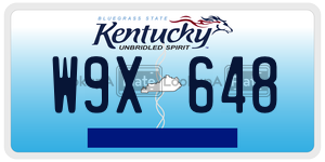 W9X648  license plate in KY