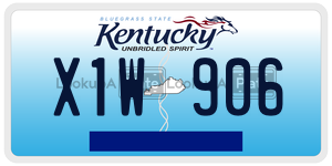 X1W906  license plate in KY