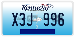 X3J996  license plate in KY