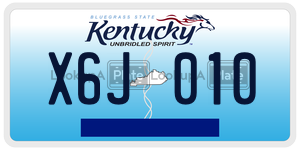 X6J010  license plate in KY