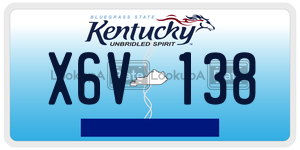 X6V138  license plate in KY