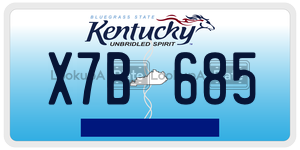 X7B685  license plate in KY