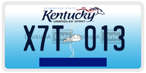 X7T013  license plate in KY
