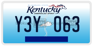 Y3Y063  license plate in KY
