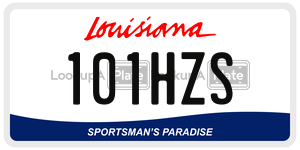 101HZS license plate in Louisiana
