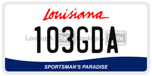 103GDA license plate in Louisiana