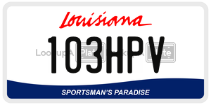 103HPV license plate in Louisiana