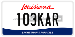 103KAR  license plate in LA