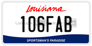 106FAB license plate in Louisiana