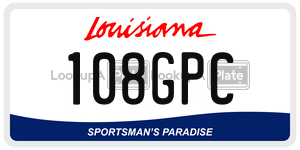 108GPC license plate in Louisiana