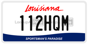 112HQM  license plate in LA