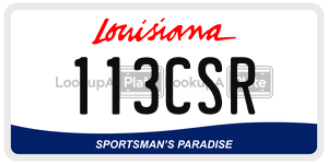 113CSR license plate in Louisiana