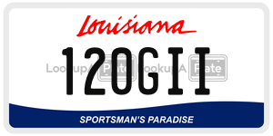 120GII license plate in Louisiana