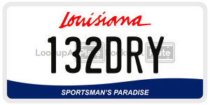 132DRY license plate in Louisiana