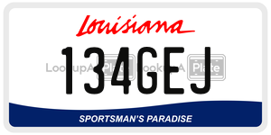 134GEJ license plate in Louisiana