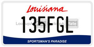 135FGL  license plate in LA