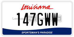 147GWW license plate in Louisiana