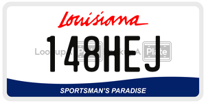 148HEJ license plate in Louisiana