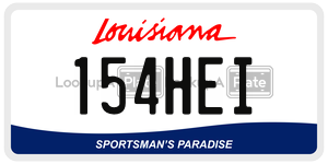 154HEI license plate in Louisiana