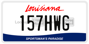 157HWG license plate in Louisiana