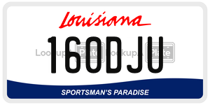 160DJU license plate in Louisiana