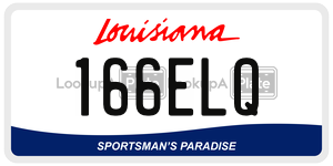 166ELQ  license plate in LA