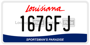 167GFJ license plate in Louisiana