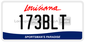 173BLT license plate in Louisiana
