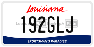 192GLJ license plate in Louisiana